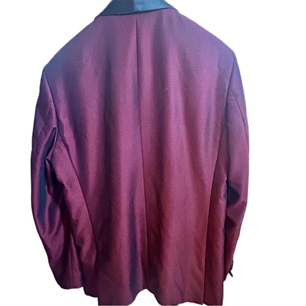 Berra game Burgundy Textured Tuxedo Jacket 42L Shawl Lapel Madison - Picture 5 of 7